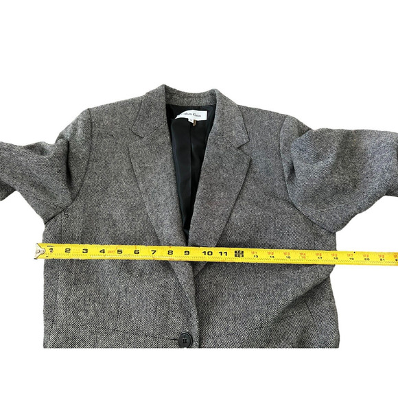 Calvin Klein Gray Blazer Womens Size 12 Sport Jacket Wool Single Button Front - Picture 11 of 11